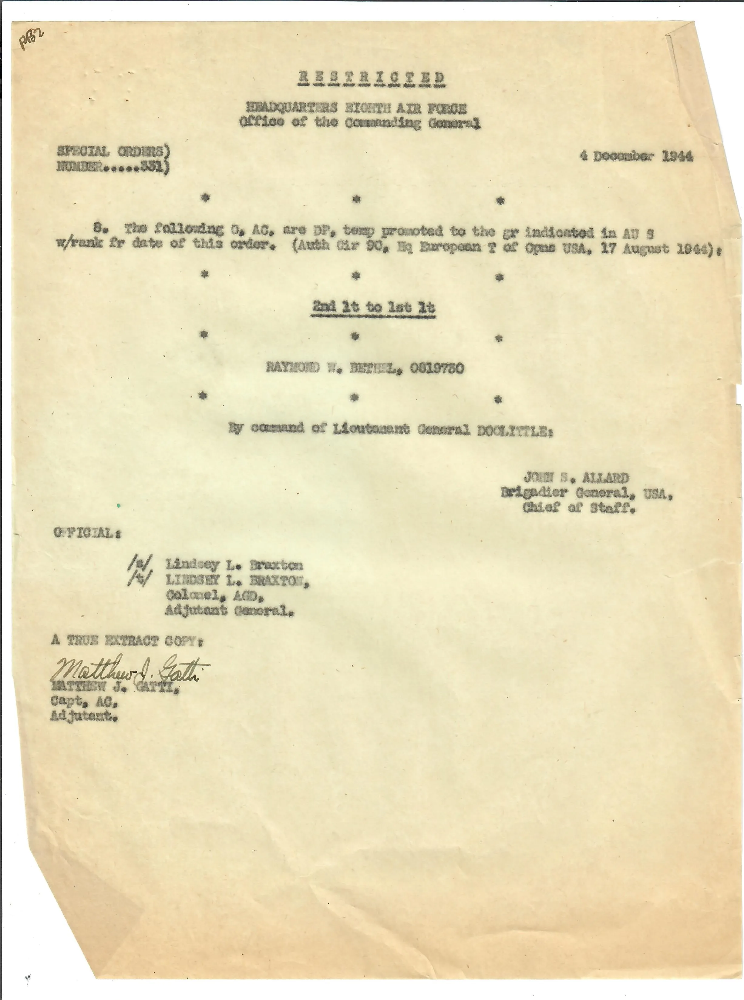 Original U.S. WWII 8th Air Force Flying 8-Balls Painted A-2 Leather Flight Jacket Named to Pilot Lt. Raymond Bethel, 44th Bombardment Group with Documents