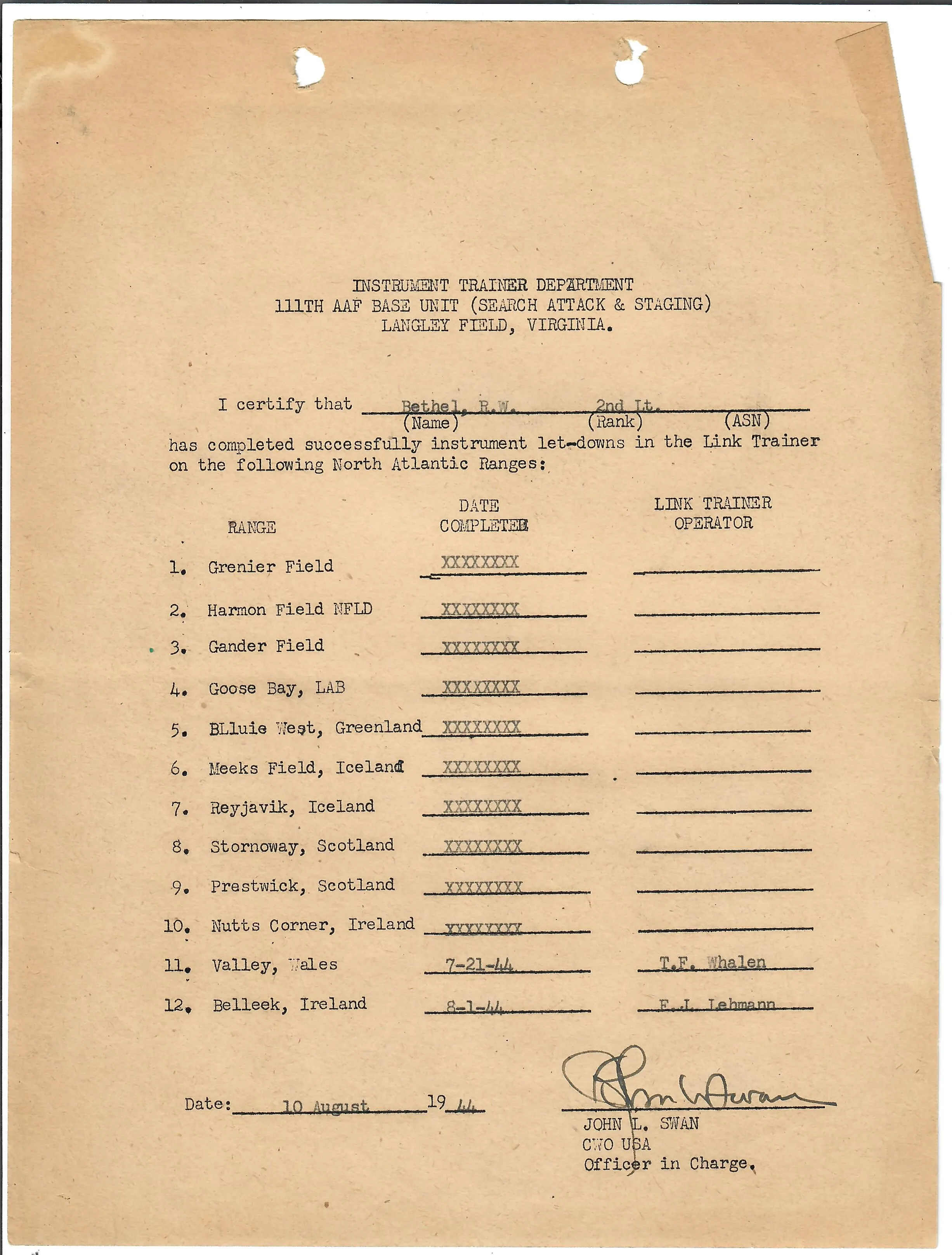 Original U.S. WWII 8th Air Force Flying 8-Balls Painted A-2 Leather Flight Jacket Named to Pilot Lt. Raymond Bethel, 44th Bombardment Group with Documents