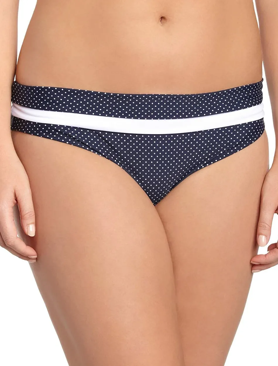 Panache Britt Fold Bikini Swim Brief, Navy Spot