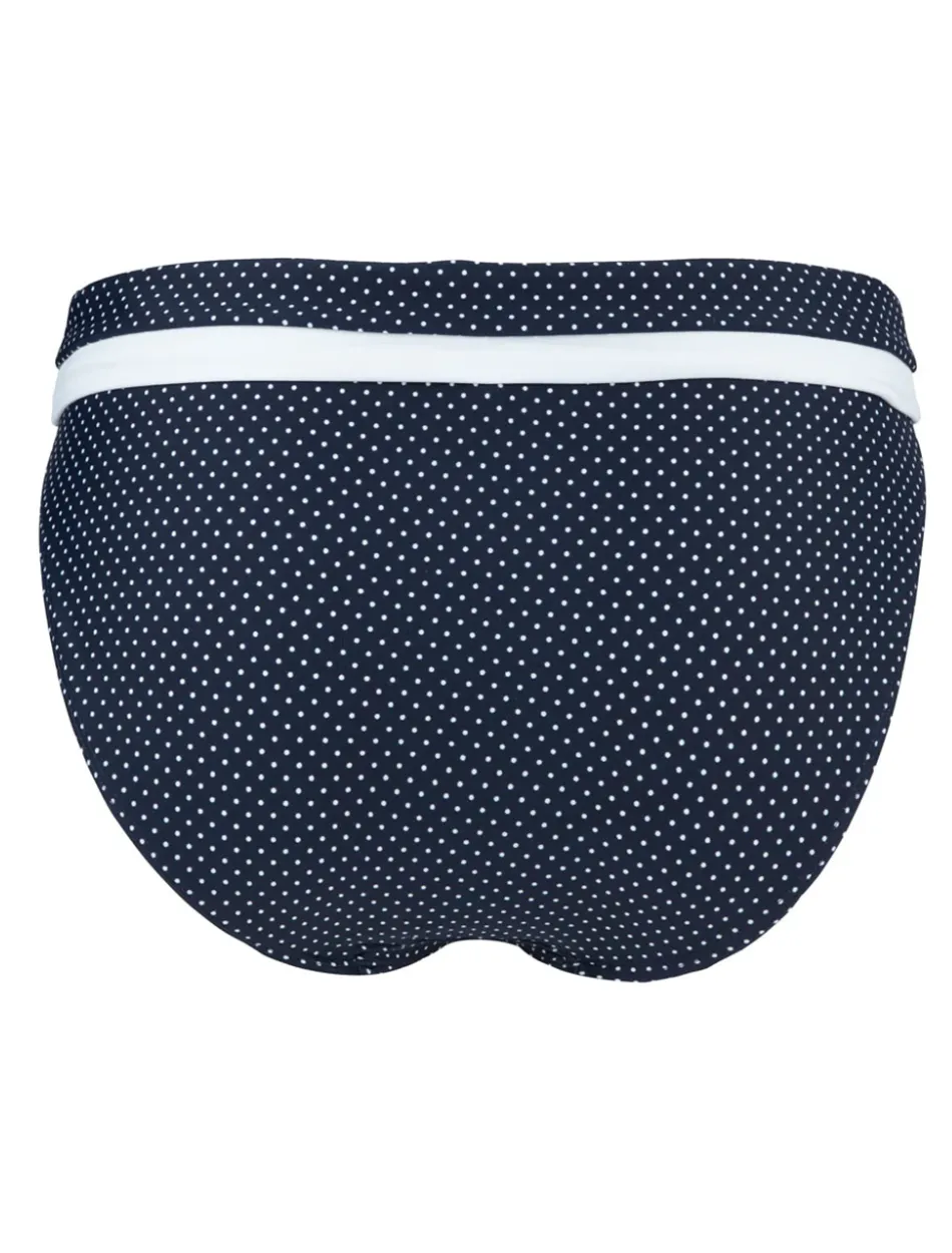 Panache Britt Fold Bikini Swim Brief, Navy Spot