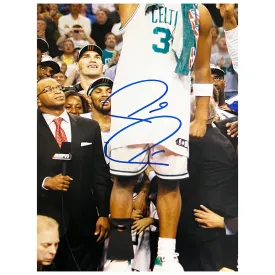 Paul Pierce Signed Boston Holding Trophy Basketball 16x20 Photo (Beckett)