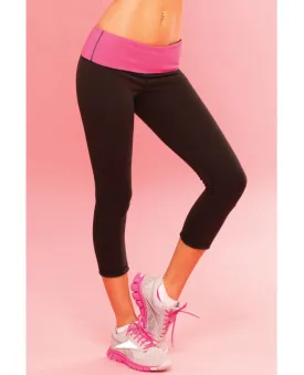 Pink Lipstick Sweat Yoga Short Thick Revrsible for Supprt & Compression w/Scret Pcket - Black