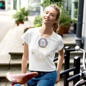 "Get off their Lawn" Plus All-Over Print Crop Tee