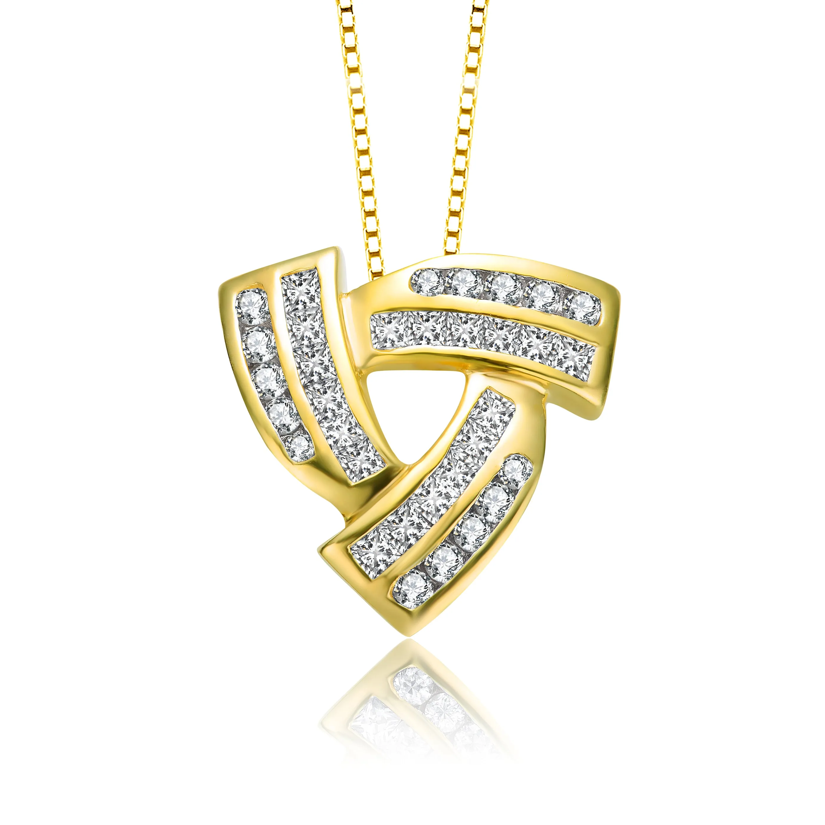 Rhodium-Plated Cubic Zirconia Pendant