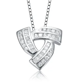 Rhodium-Plated Cubic Zirconia Pendant