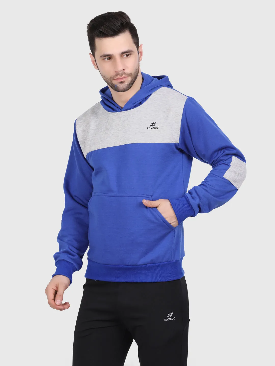 Royal Blue Hoodie for Men - Patch Hoodie