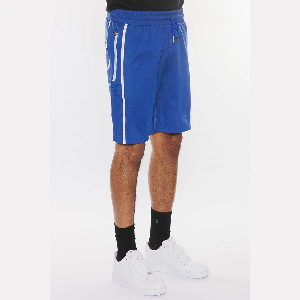 Royal Blue Solid Athlete Tape Shorts