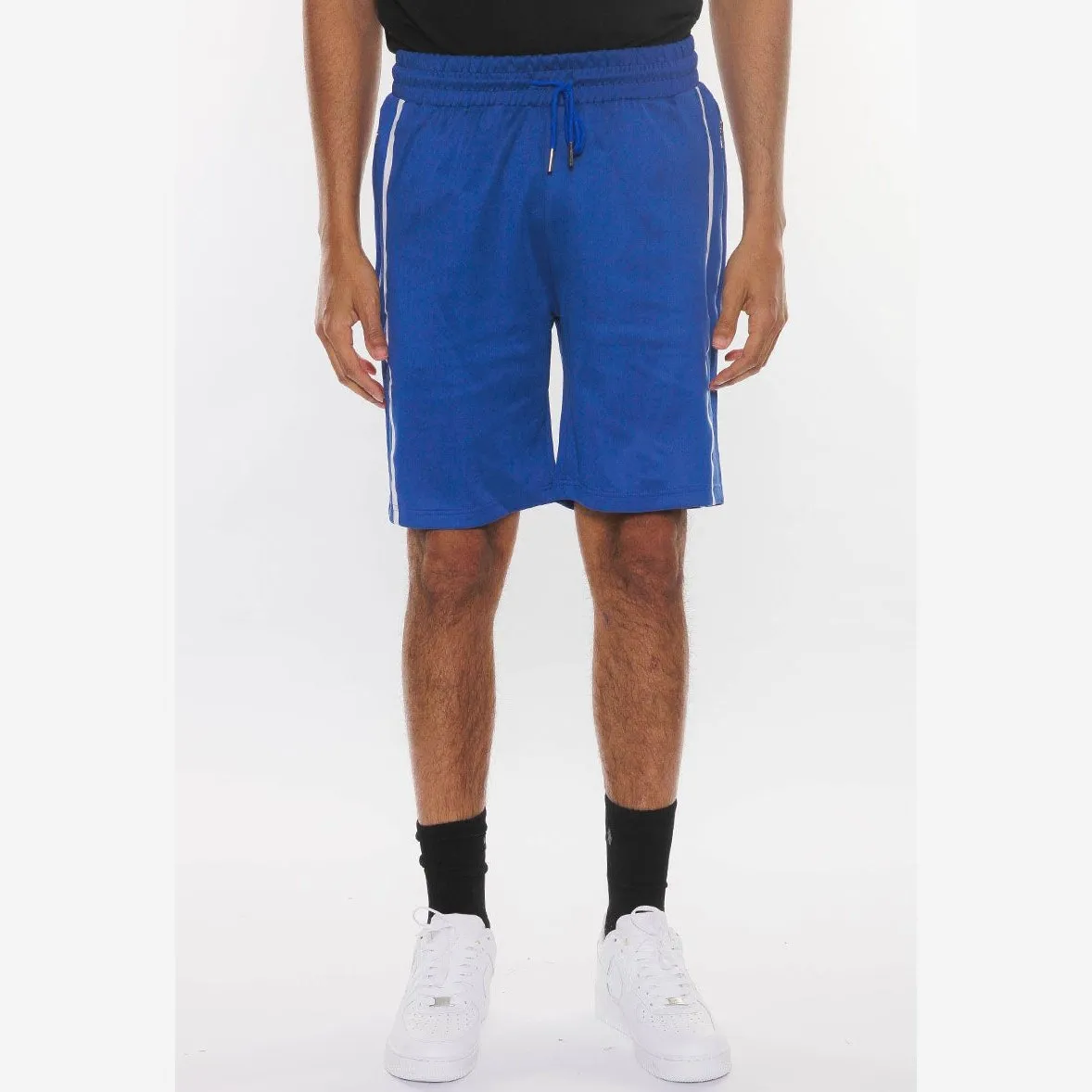 Royal Blue Solid Athlete Tape Shorts