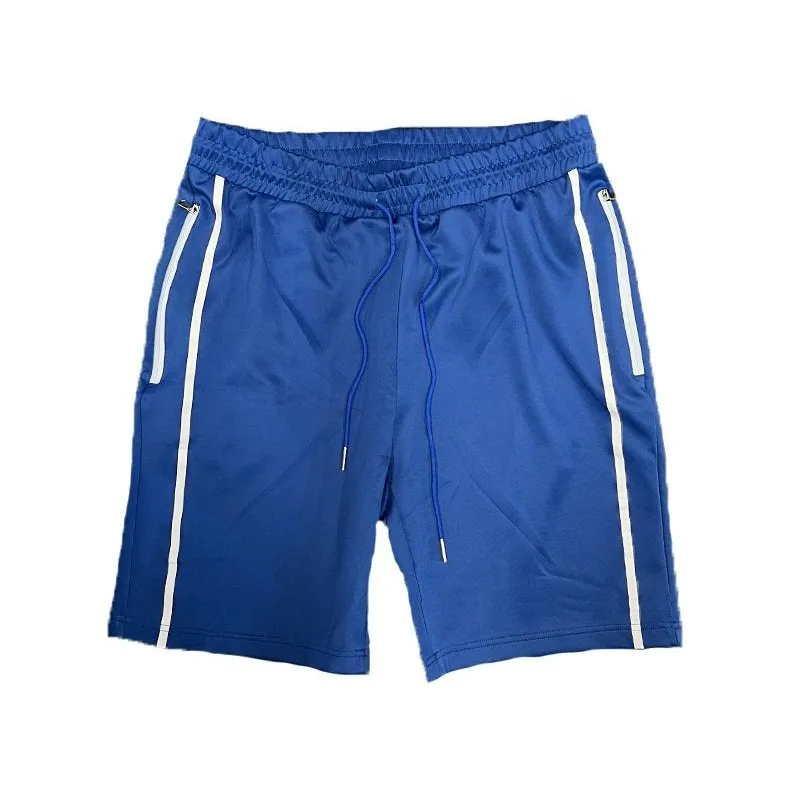 Royal Blue Solid Athlete Tape Shorts