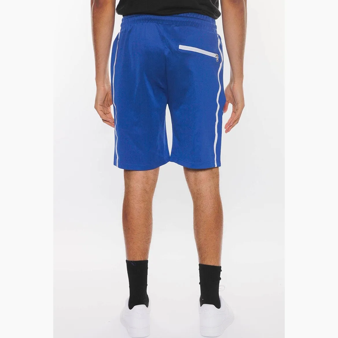 Royal Blue Solid Athlete Tape Shorts