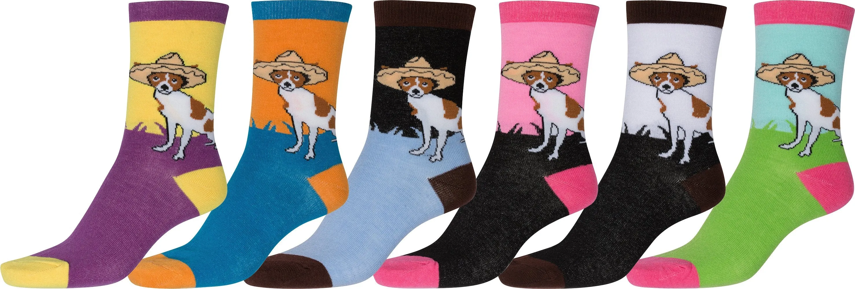 Sakkas Women's Fun Colorful Design Poly Blend Crew Socks Assorted 6-Pack