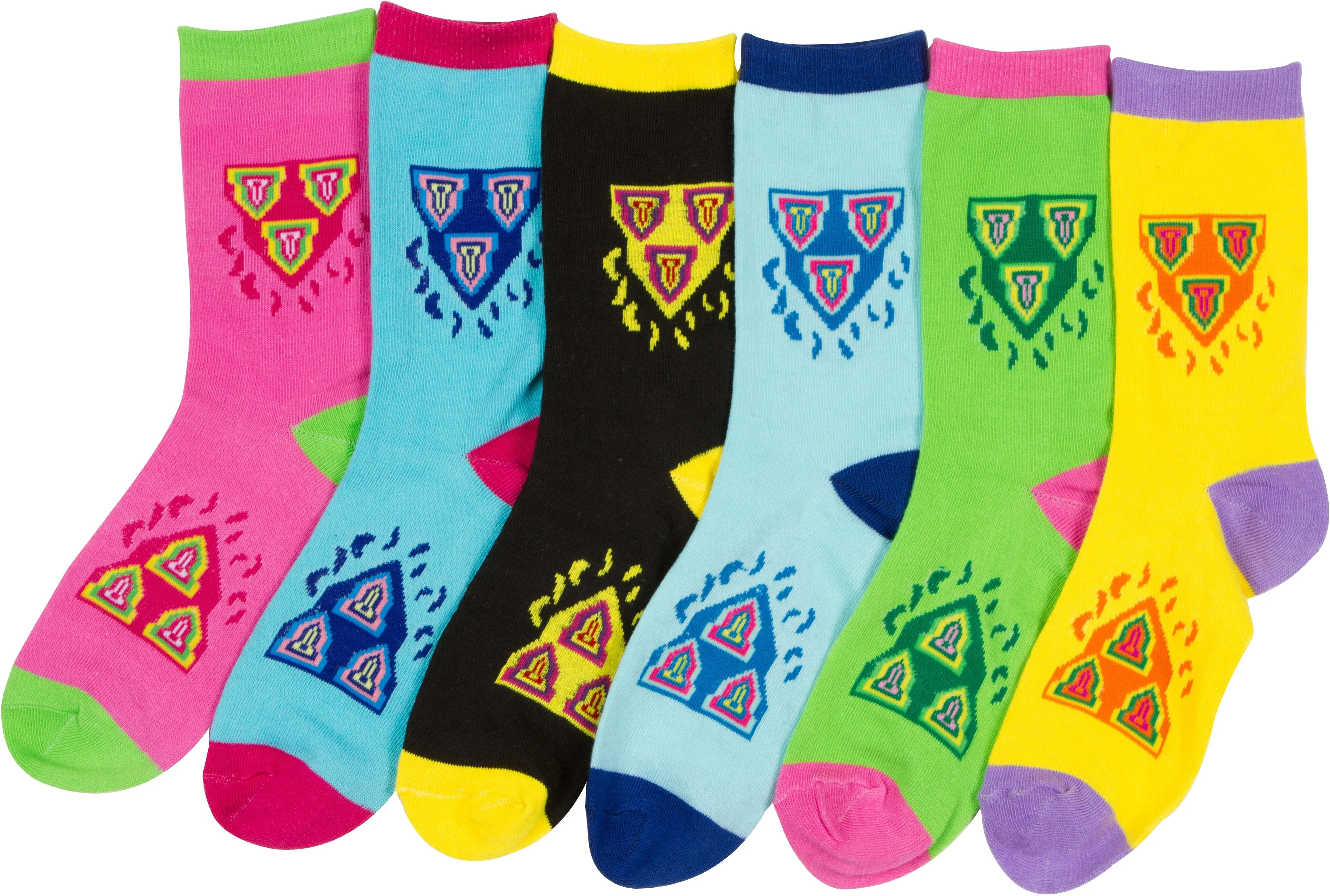 Sakkas Women's Fun Colorful Design Poly Blend Crew Socks Assorted 6-Pack