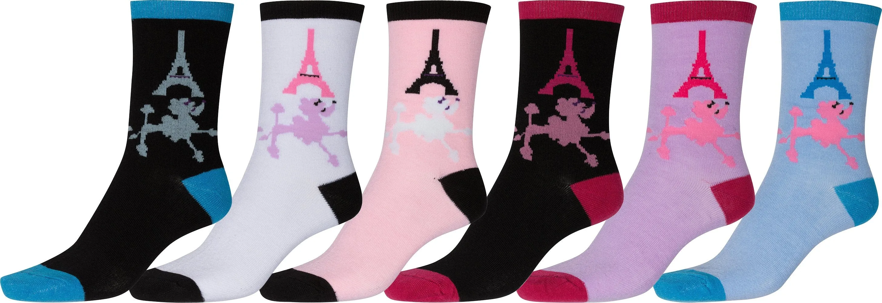 Sakkas Women's Fun Colorful Design Poly Blend Crew Socks Assorted 6-Pack