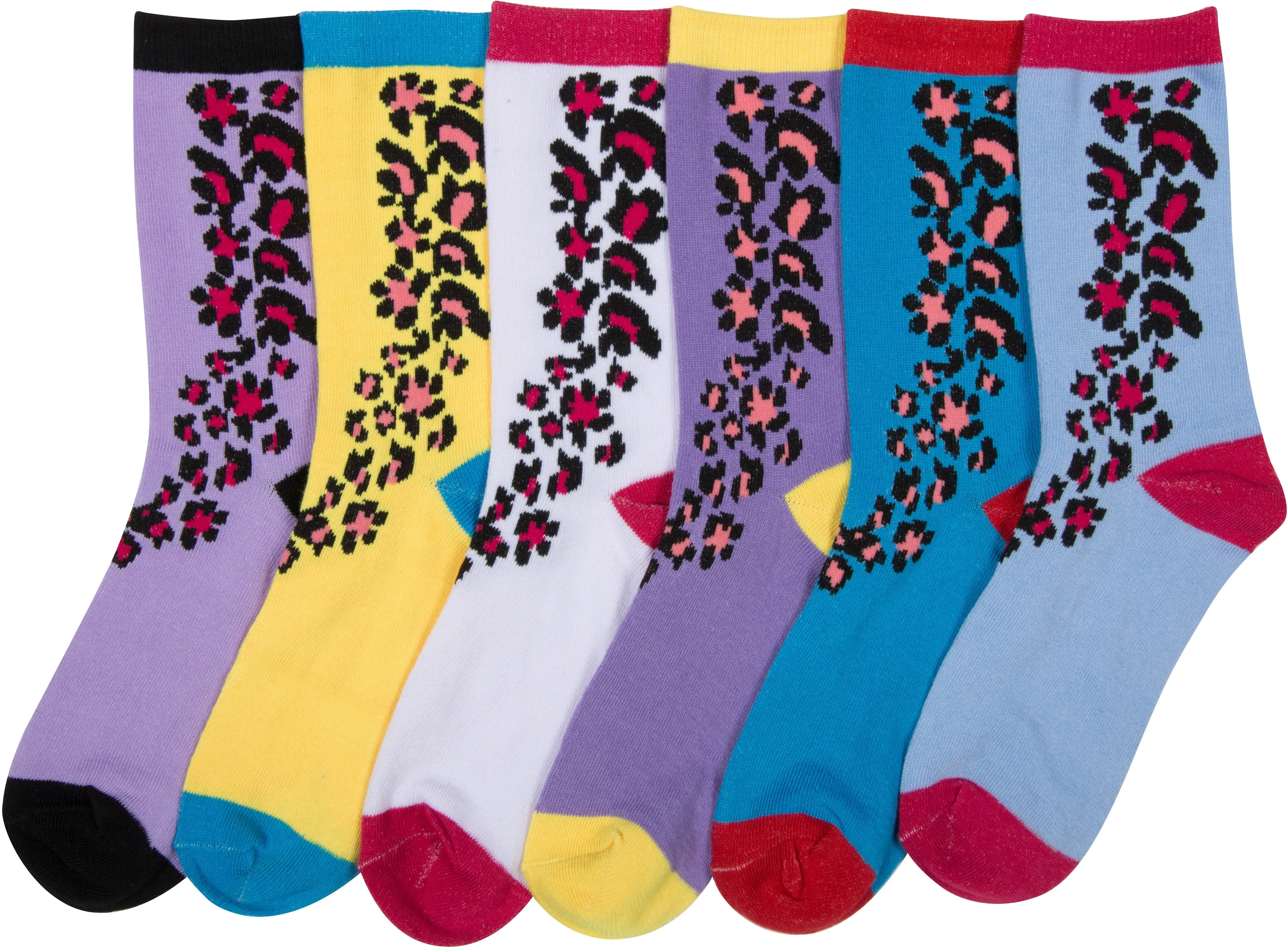 Sakkas Women's Fun Colorful Design Poly Blend Crew Socks Assorted 6-Pack