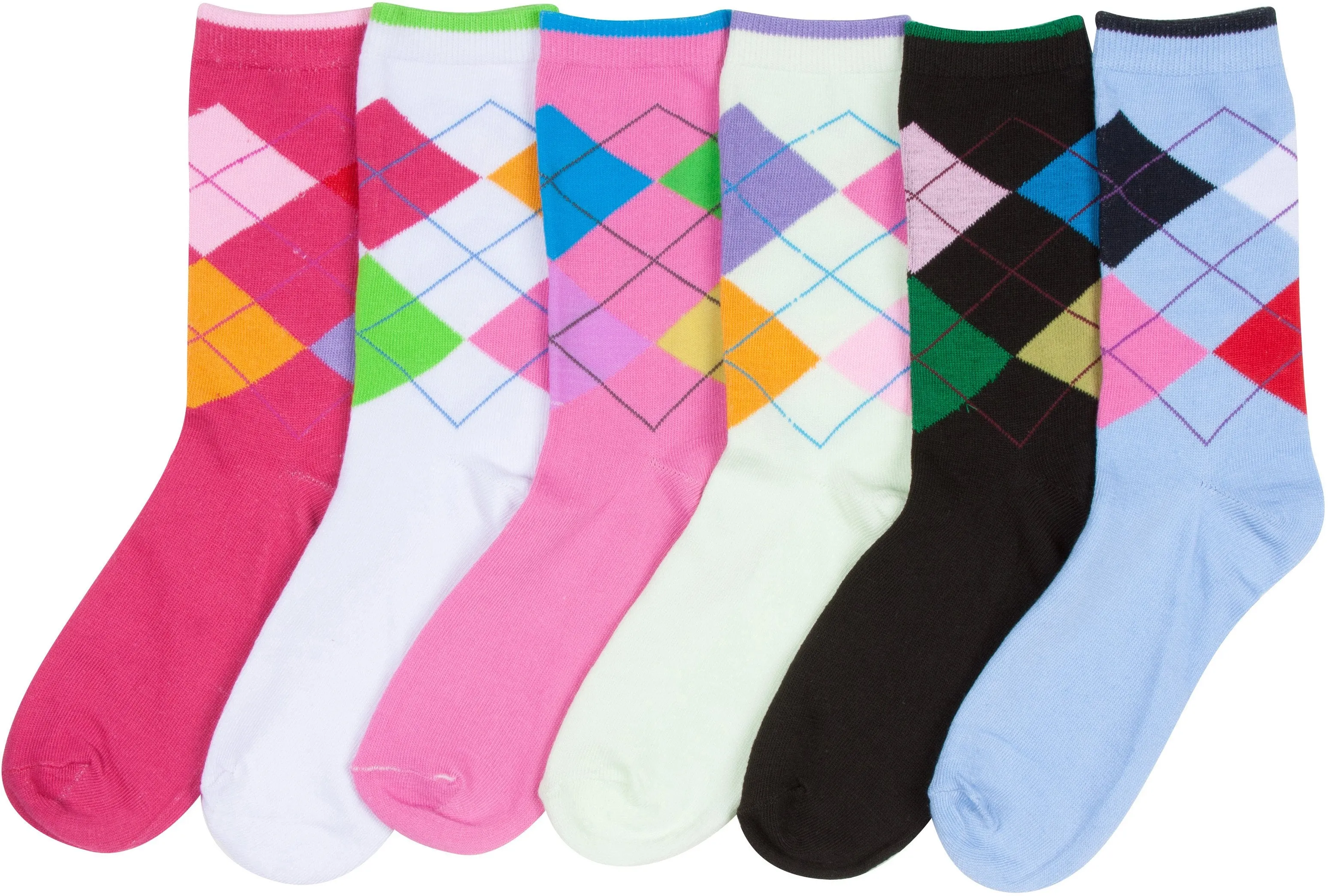 Sakkas Women's Fun Colorful Design Poly Blend Crew Socks Assorted 6-Pack