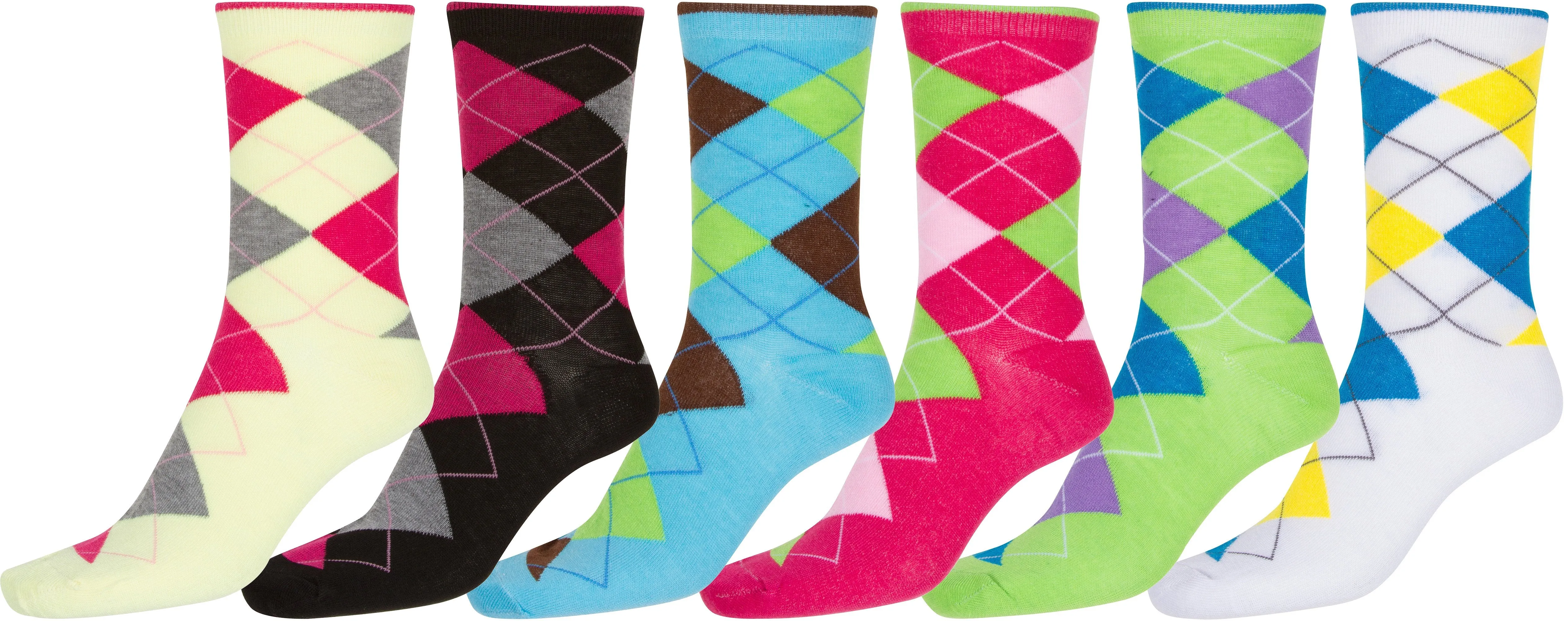 Sakkas Women's Fun Colorful Design Poly Blend Crew Socks Assorted 6-Pack