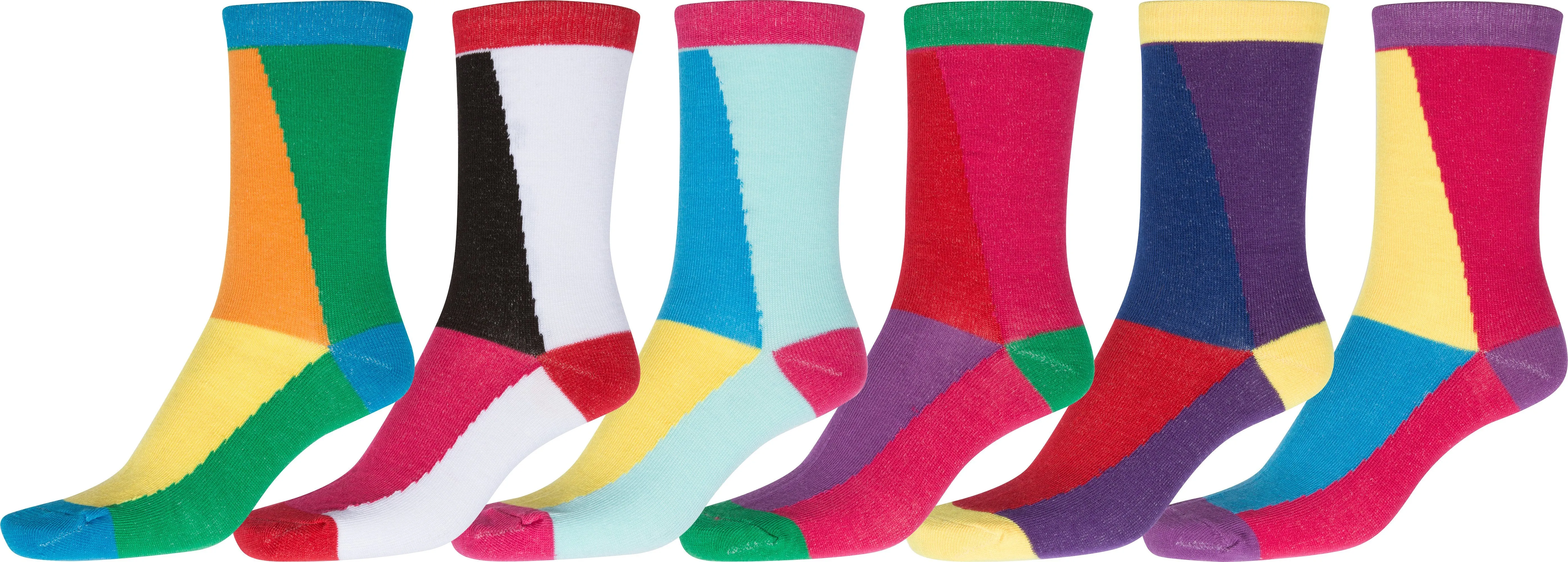 Sakkas Women's Fun Colorful Design Poly Blend Crew Socks Assorted 6-Pack