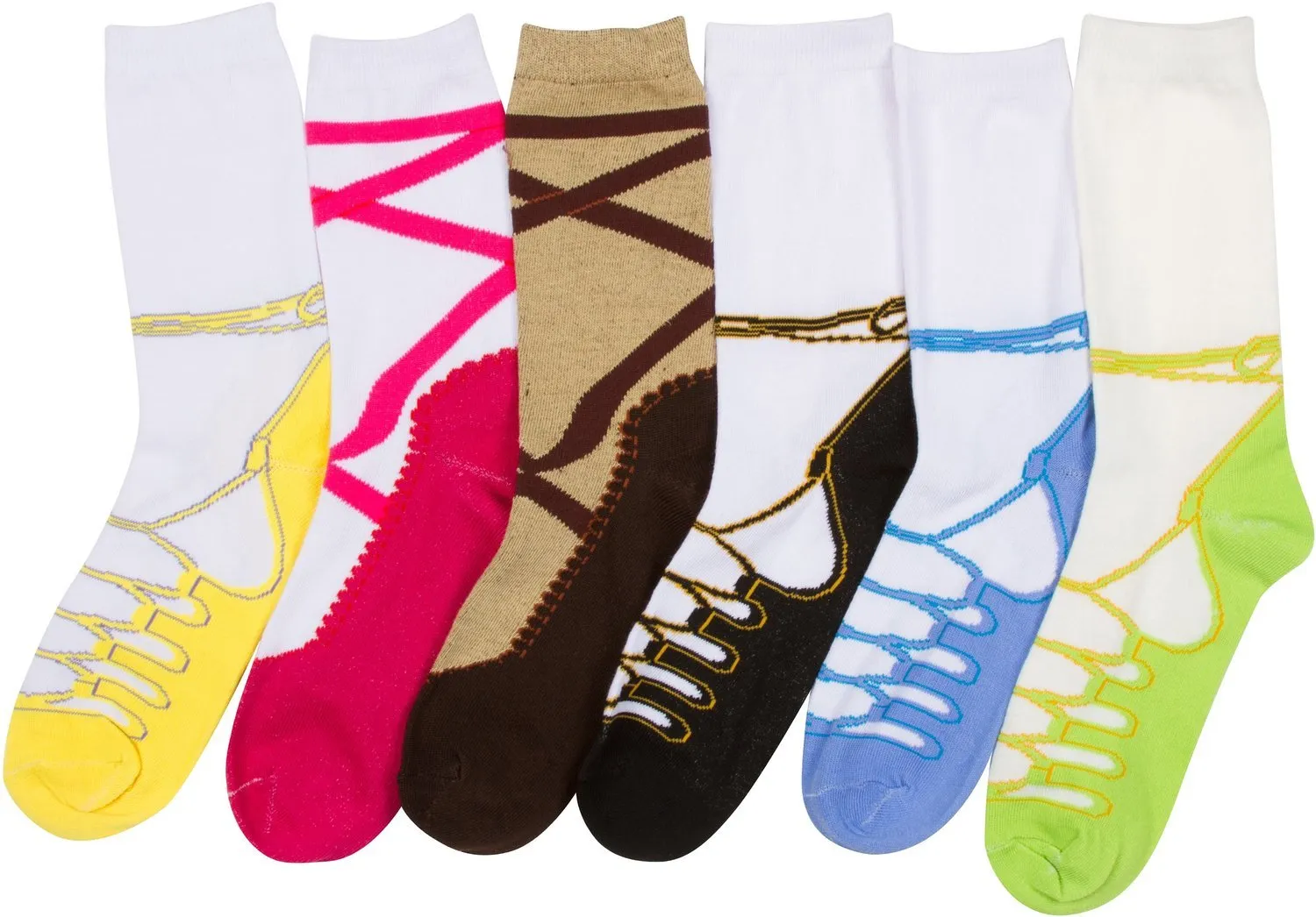 Sakkas Women's Fun Colorful Design Poly Blend Crew Socks Assorted 6-Pack