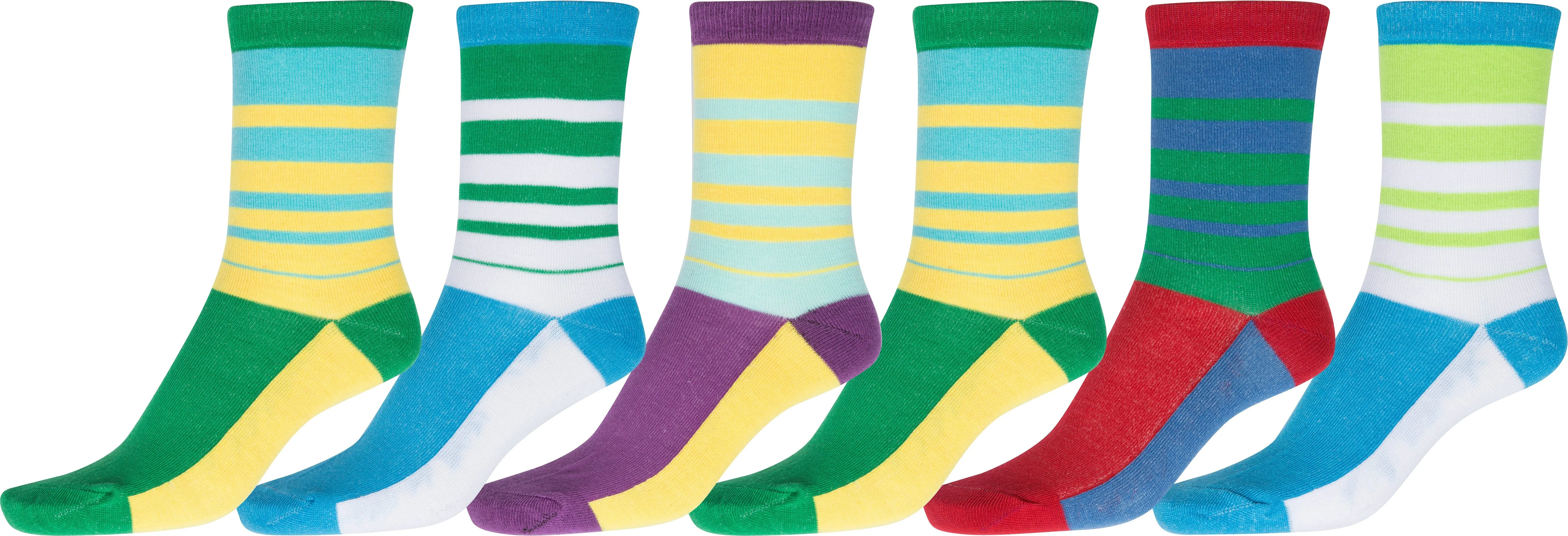 Sakkas Women's Fun Colorful Design Poly Blend Crew Socks Assorted 6-Pack