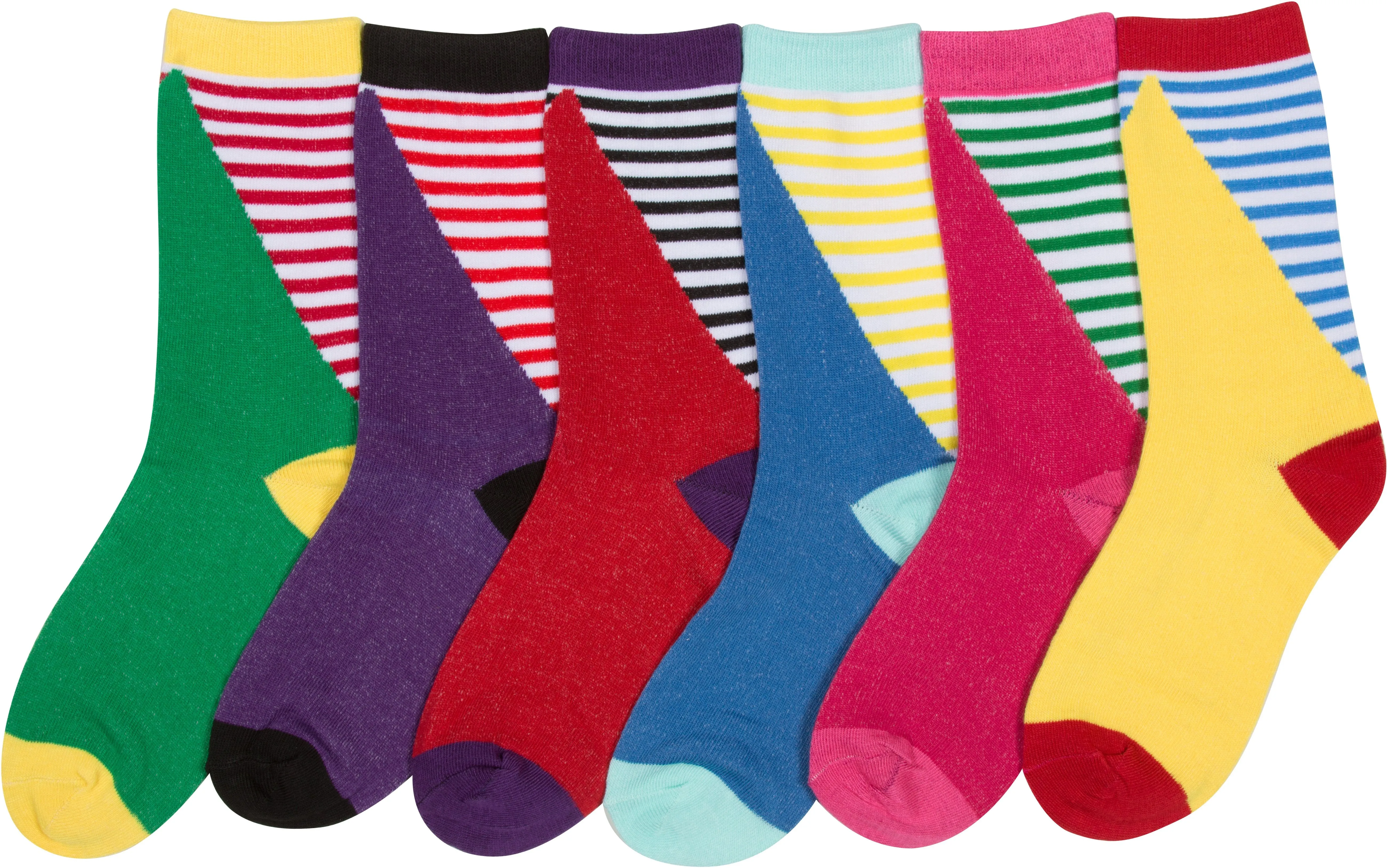 Sakkas Women's Fun Colorful Design Poly Blend Crew Socks Assorted 6-Pack