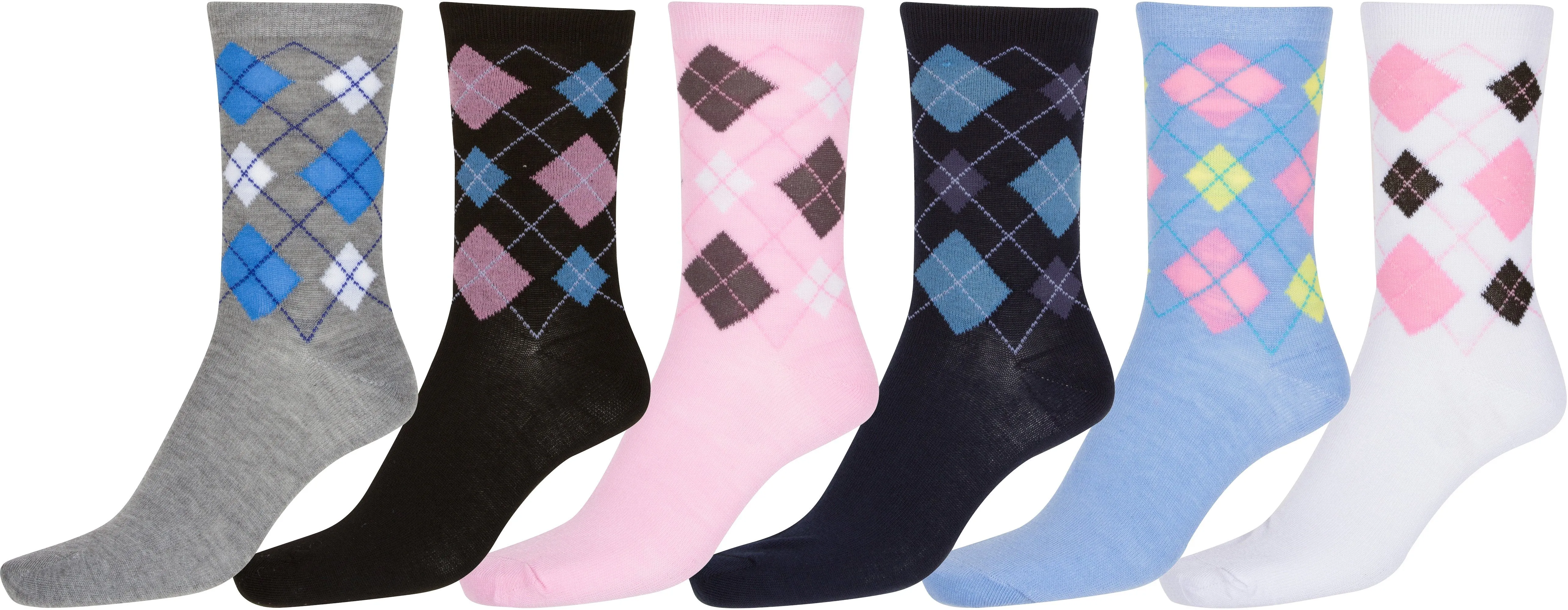 Sakkas Women's Fun Colorful Design Poly Blend Crew Socks Assorted 6-Pack