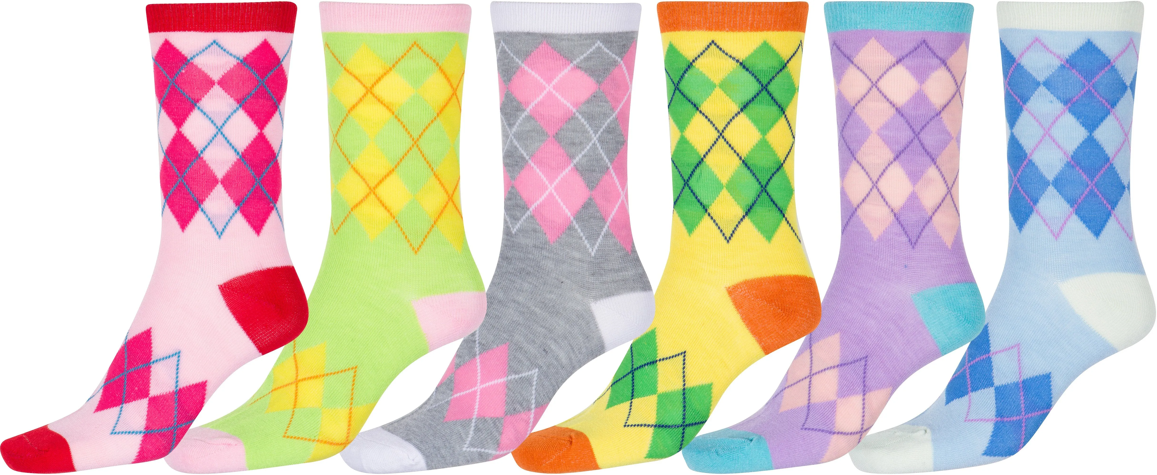 Sakkas Women's Fun Colorful Design Poly Blend Crew Socks Assorted 6-Pack