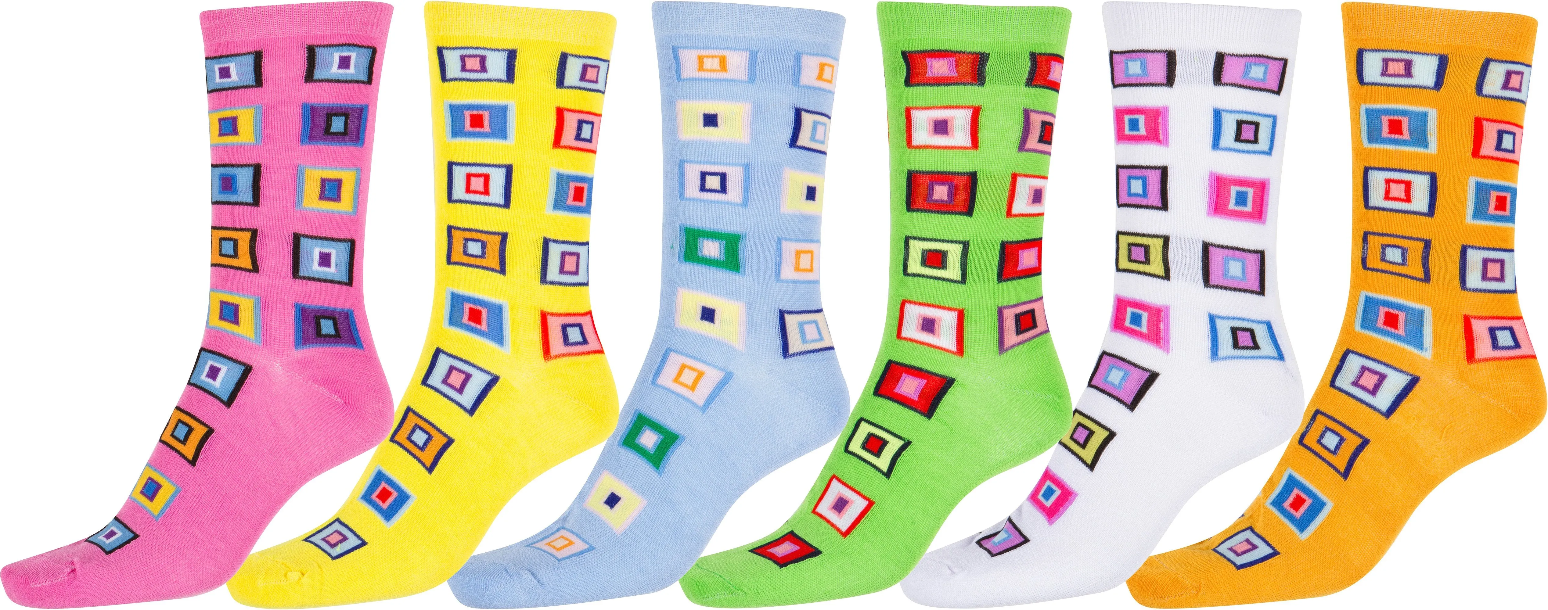 Sakkas Women's Fun Colorful Design Poly Blend Crew Socks Assorted 6-Pack