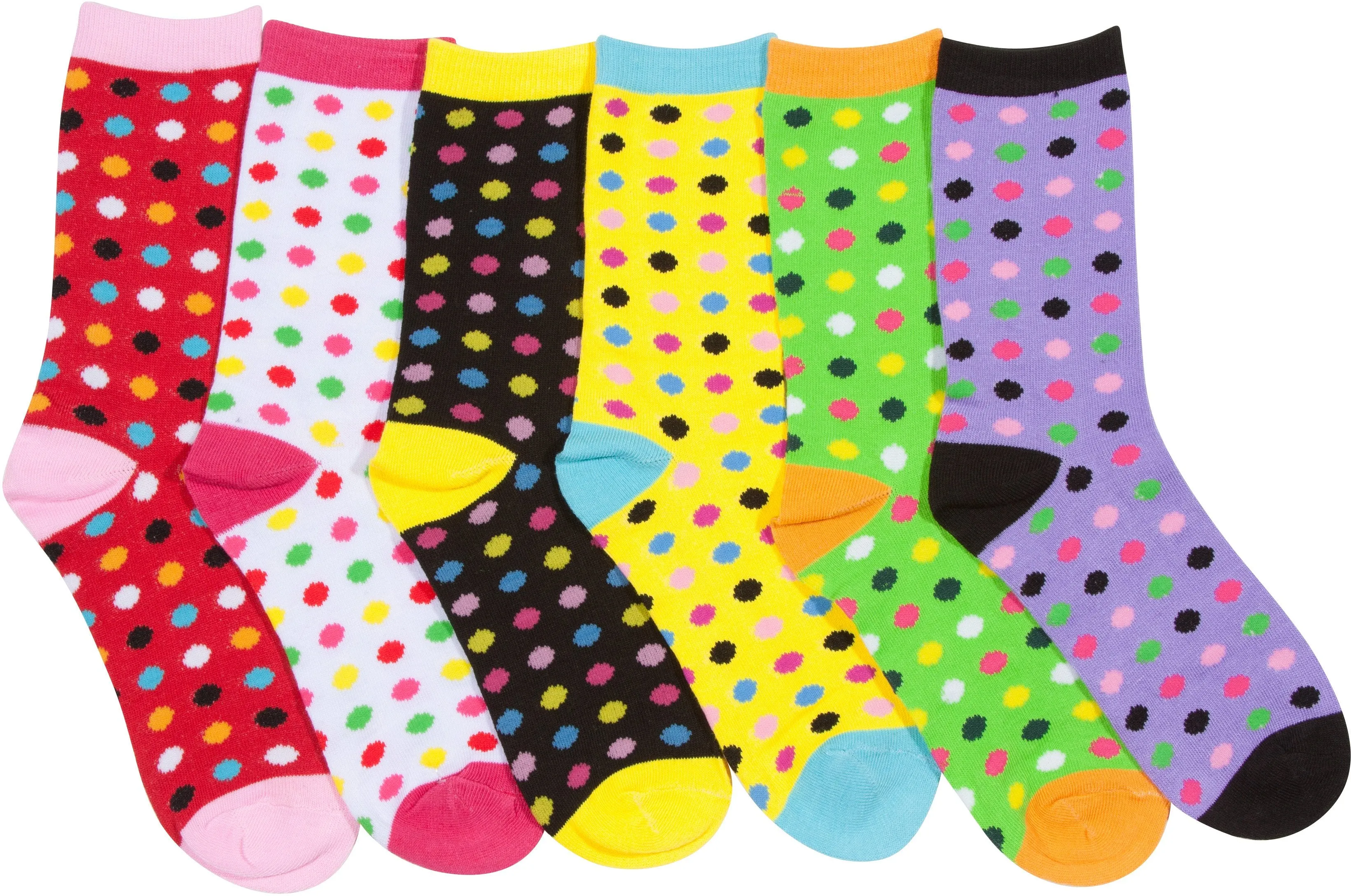 Sakkas Women's Fun Colorful Design Poly Blend Crew Socks Assorted 6-Pack