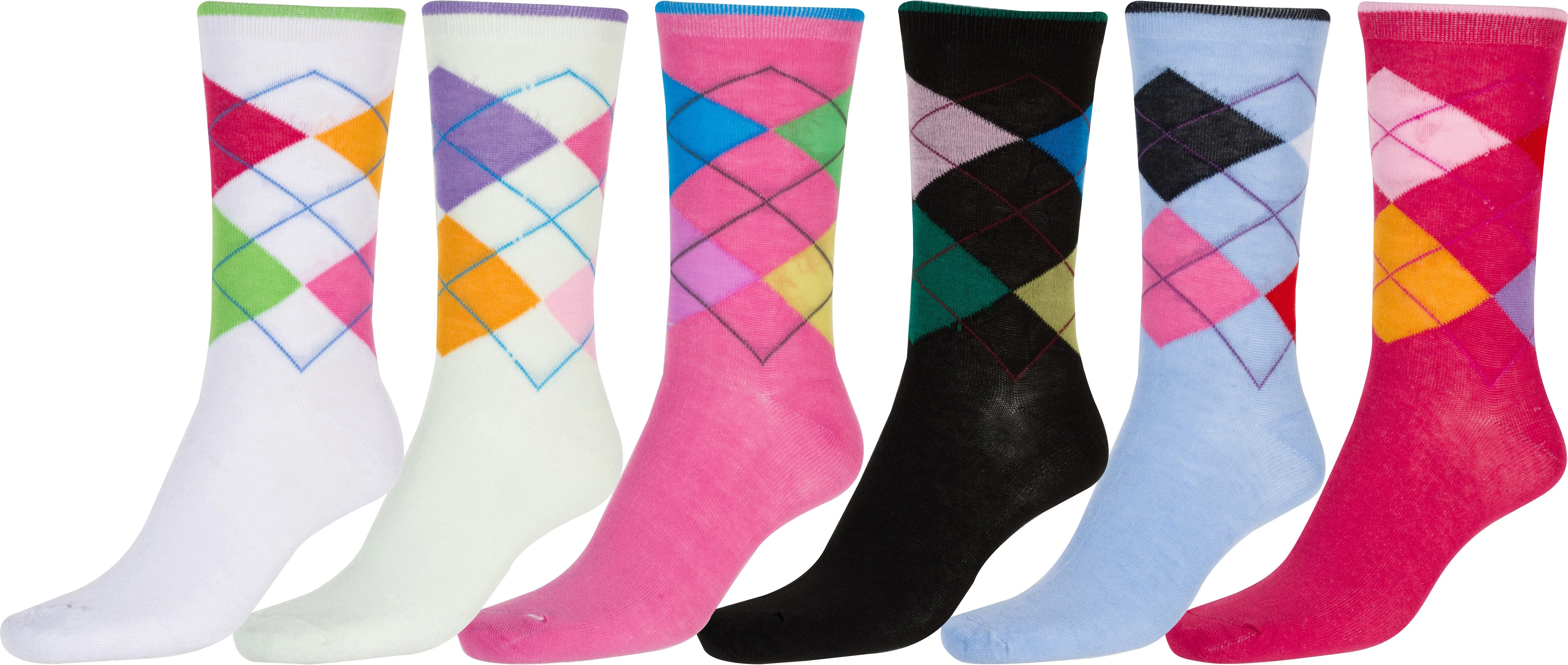 Sakkas Women's Fun Colorful Design Poly Blend Crew Socks Assorted 6-Pack