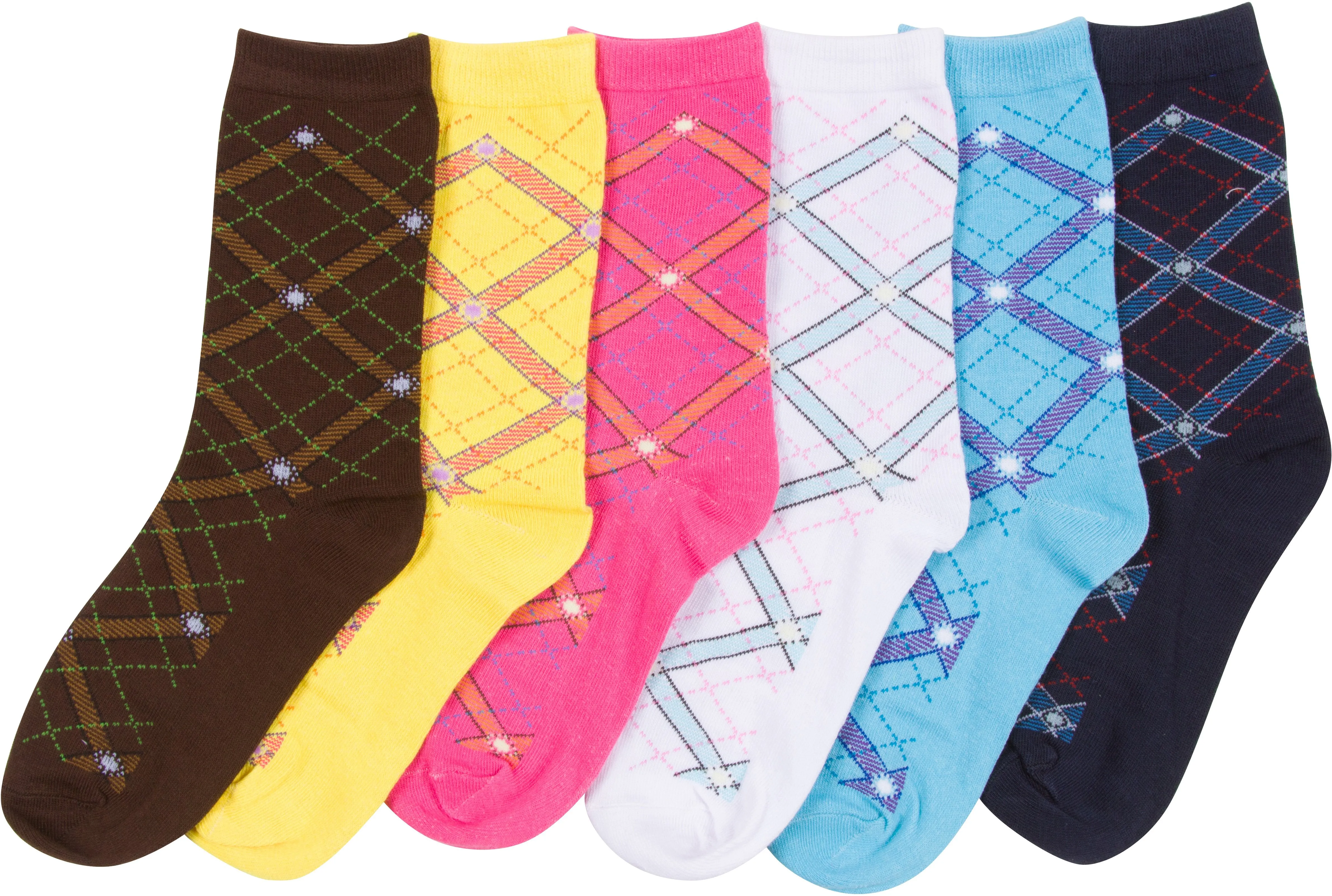 Sakkas Women's Fun Colorful Design Poly Blend Crew Socks Assorted 6-Pack