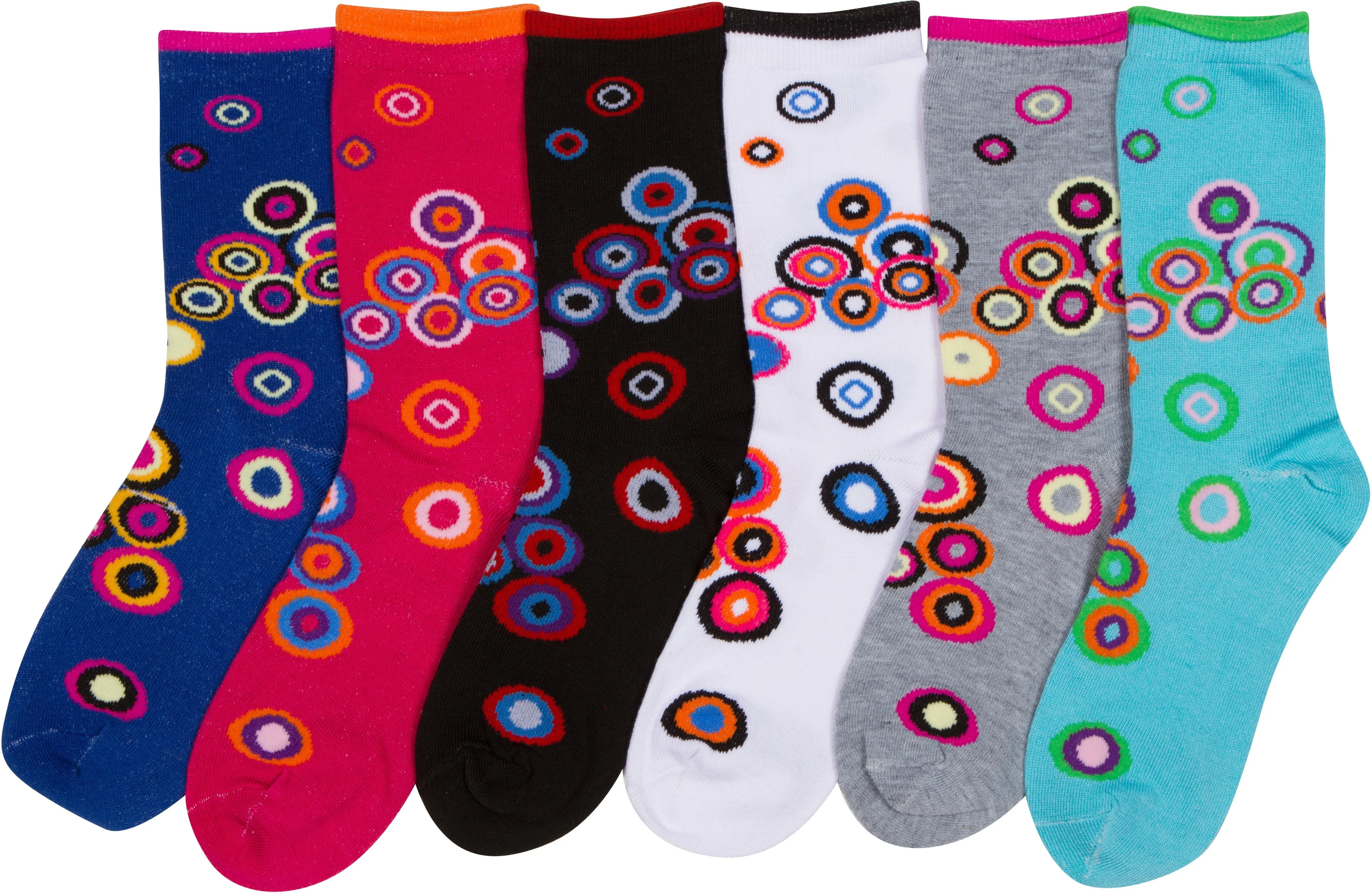 Sakkas Women's Fun Colorful Design Poly Blend Crew Socks Assorted 6-Pack