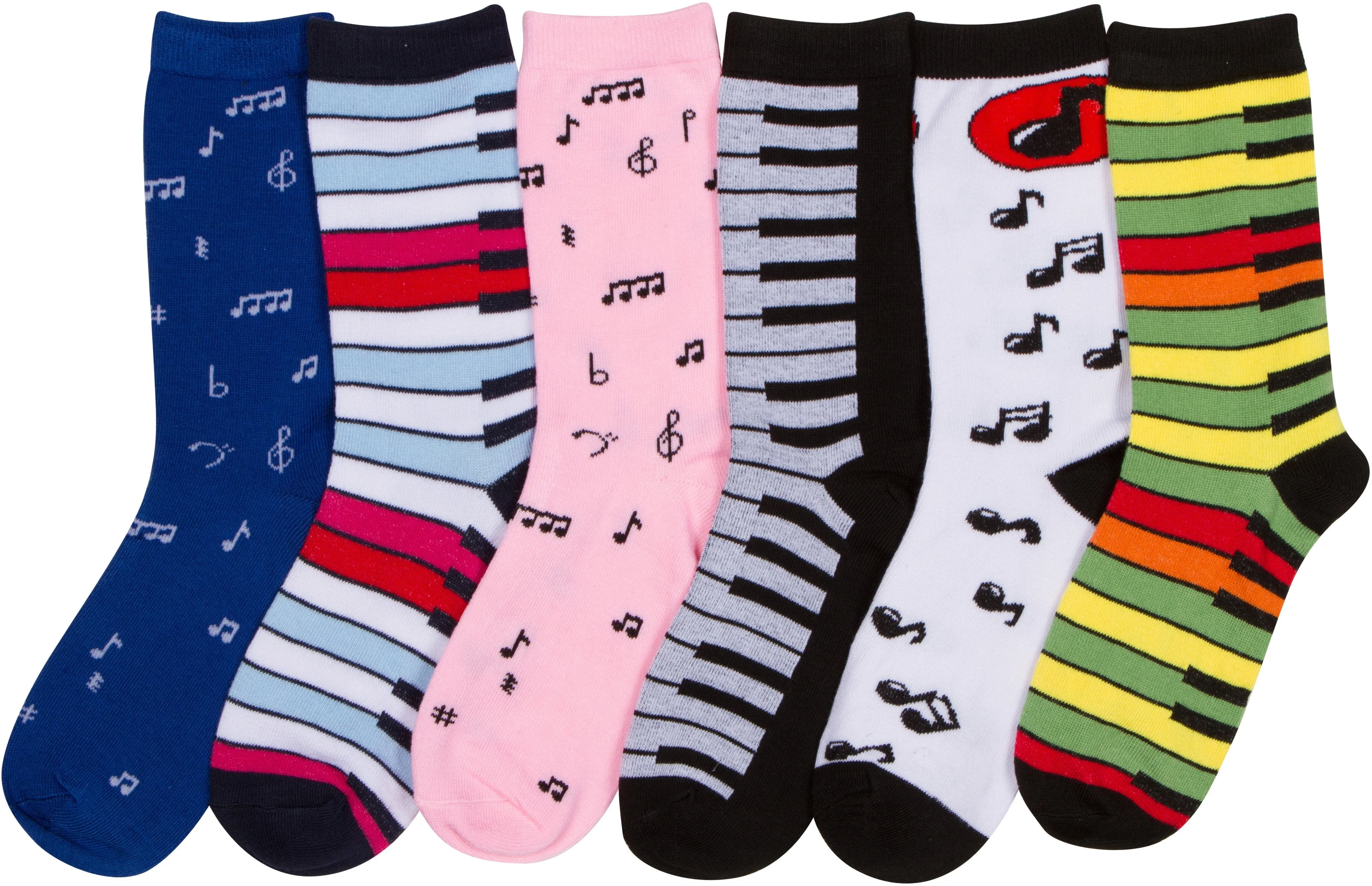 Sakkas Women's Fun Colorful Design Poly Blend Crew Socks Assorted 6-Pack