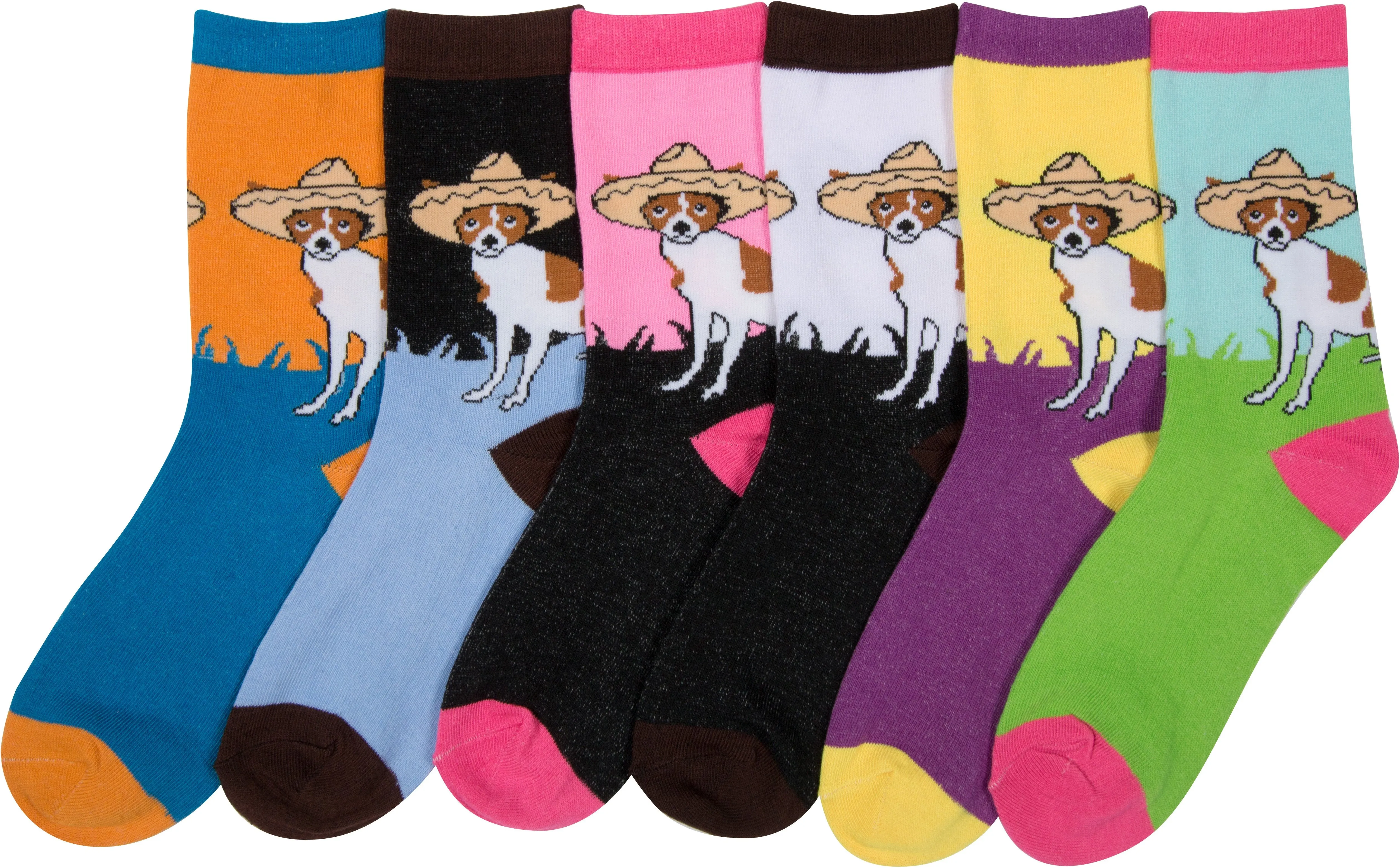 Sakkas Women's Fun Colorful Design Poly Blend Crew Socks Assorted 6-Pack