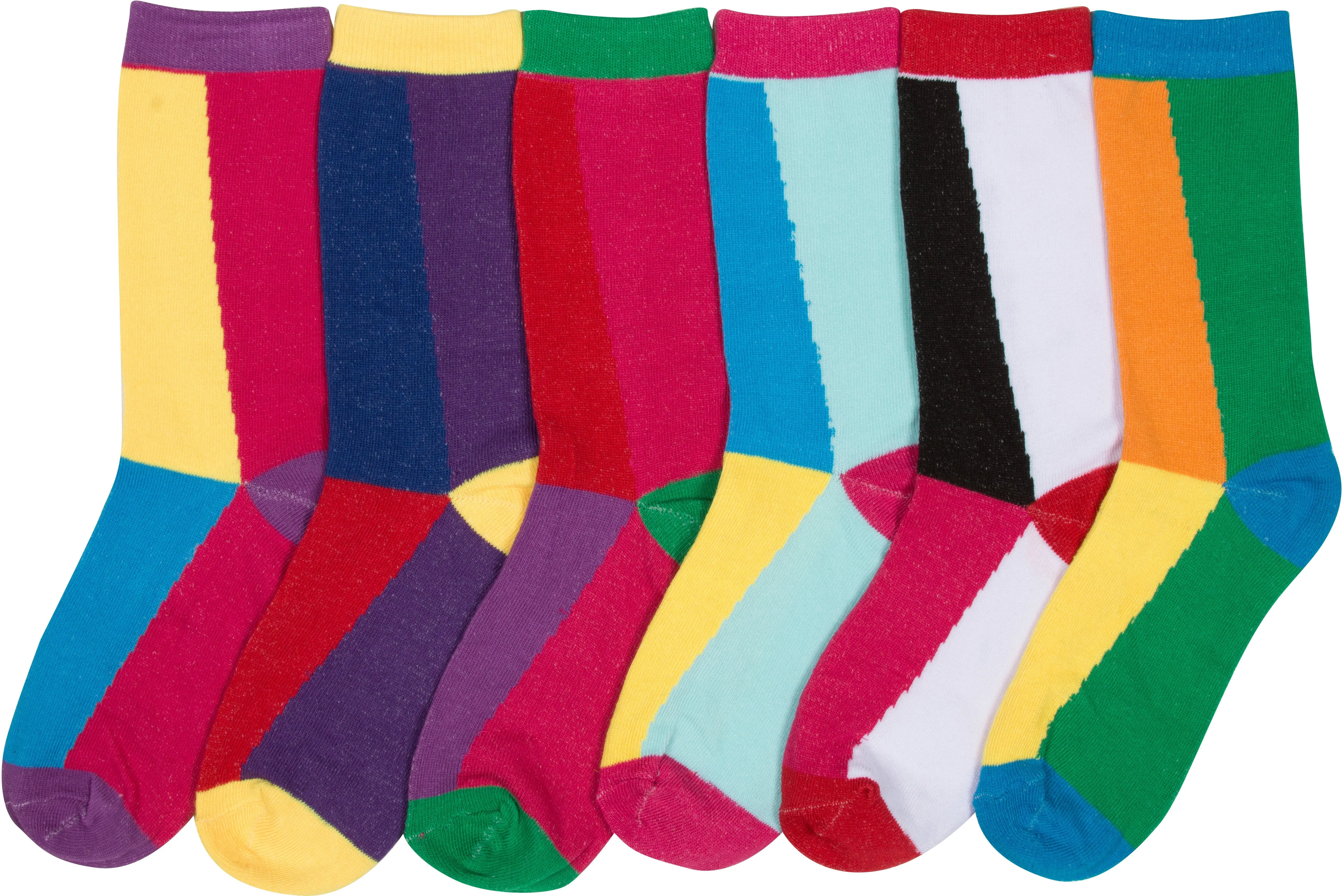 Sakkas Women's Fun Colorful Design Poly Blend Crew Socks Assorted 6-Pack