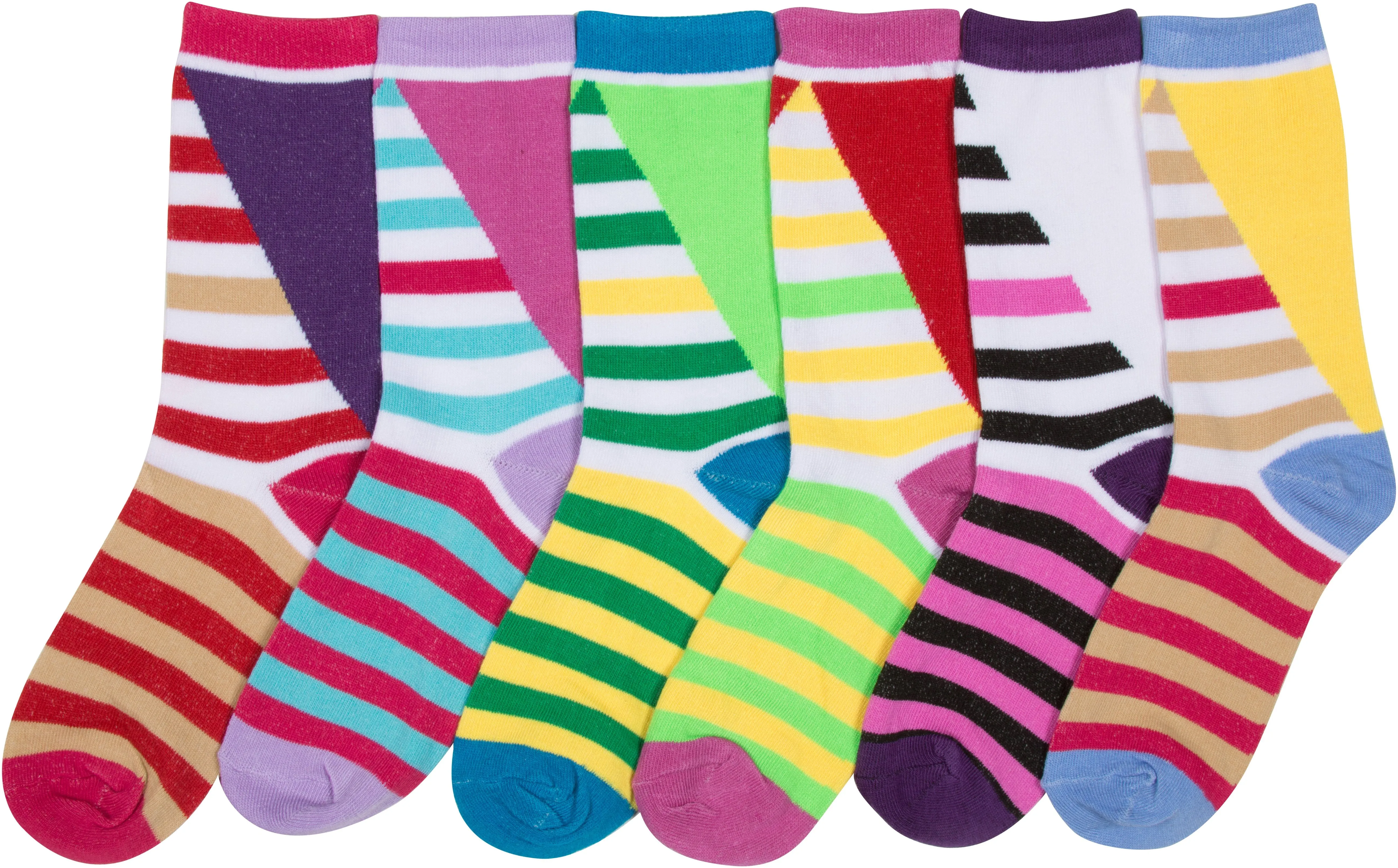 Sakkas Women's Fun Colorful Design Poly Blend Crew Socks Assorted 6-Pack