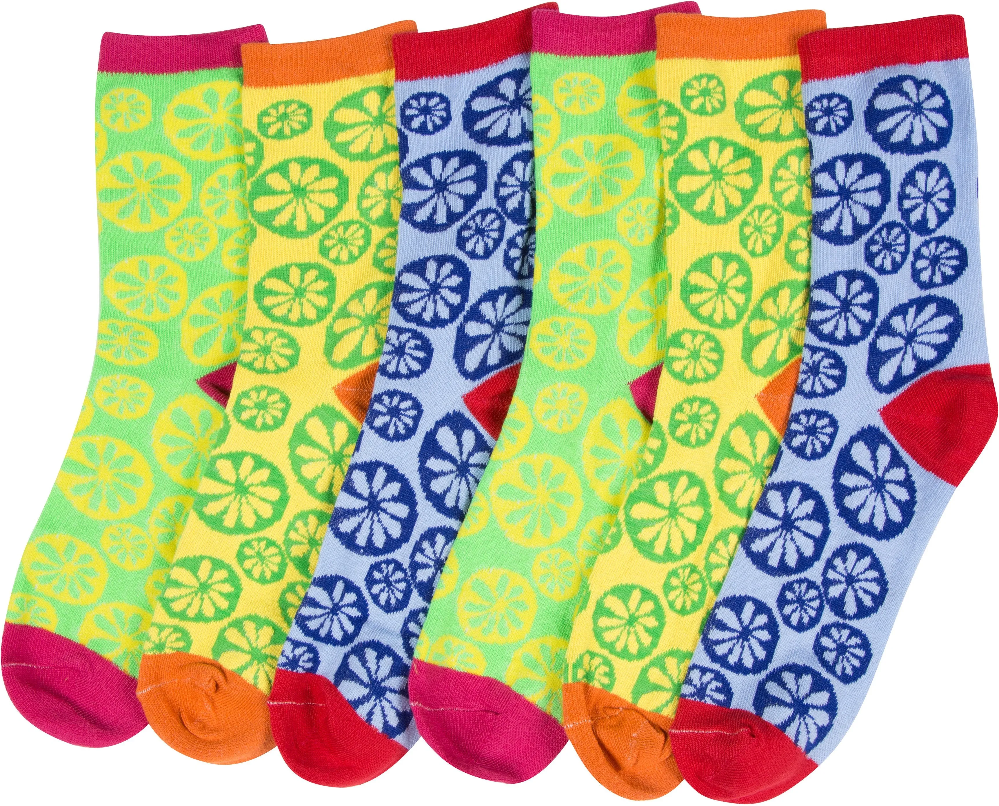 Sakkas Women's Fun Colorful Design Poly Blend Crew Socks Assorted 6-Pack