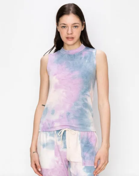 Tie Dye Mock Neck Tank