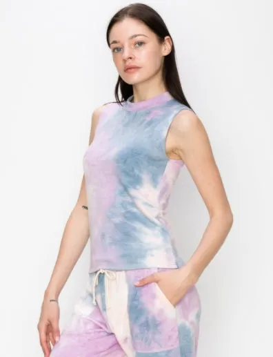 Tie Dye Mock Neck Tank