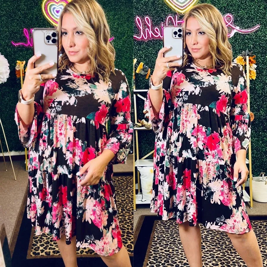 Tiered Floral Dress