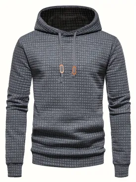 Waffle Pattern Hoodie Stylish Streetwear for Mens Casual Fashion