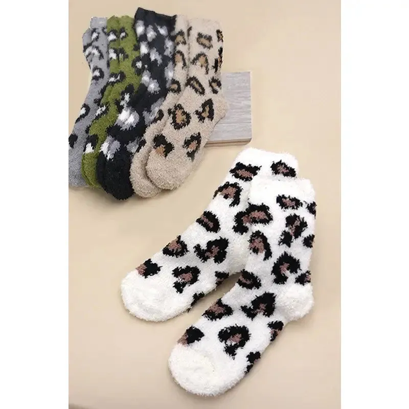 Warm Coral Fleece Plush Animal Fuzzy Socks