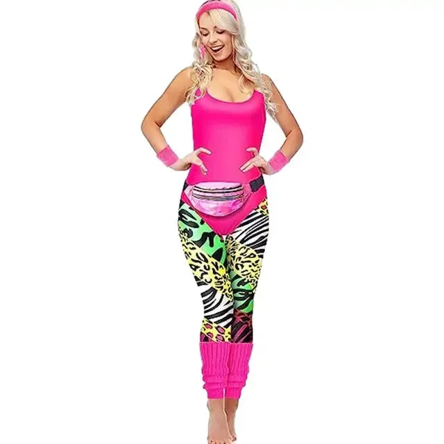 Women's 80s Accessories Set | Retro Workout Tops, Leggings & More | Party Costumes